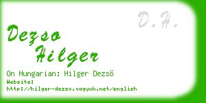 dezso hilger business card